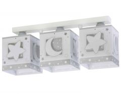 Ango Τρίφωτο Παιδικό Φωτιστικό Οροφής Ράγα Gray Moon 63233 Ne