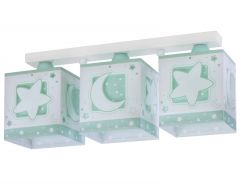 Ango Τρίφωτο Παιδικό Φωτιστικό Οροφής Ράγα Green Moon 63233 Nh