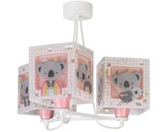 Ango Τρίφωτο Παιδικό Φωτιστικό Οροφής Koala Pink 63267 S