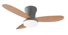 ItLighting Aurora Ανεμιστήρας Οροφής Με Φως Led Γκρι/Natural DC 20W 3CCT 102001030  - Dimmable