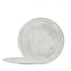 Espiel Aztec Πιάτο Φαγητού Ρηχό Stoneware Λευκό 30,8x2 Εκ. Κωδικός: ZAT106K2