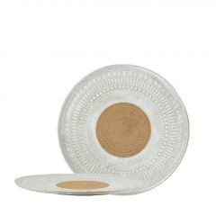 Espiel Aztec Πιάτο Φαγητού Ρηχό Stoneware Λευκό/Καφέ 27,3x1,5 Εκ. Κωδικός: ZAT104K6