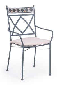 Bizzotto Berkley Καρέκλα Εξωτερικού Χώρου Μεταλλική Ανθρακί 54x53x94