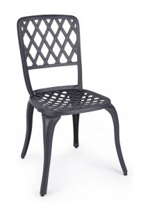 Bizzotto Faenza Καρέκλα Εξωτερικού Χώρου Αλουμινίου Μαύρη 44x46x89