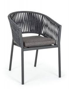 Bizzotto Florencia Καρέκλα Εξωτερικού Χώρου Αλουμινίου Ανθρακί 57x60x80