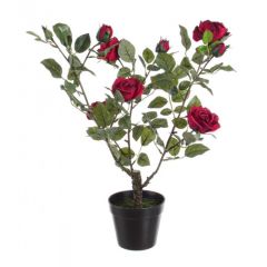 Bizzotto Isabel Τεχνητό Φυτό Τριανταφυλλιά Σε Γλάστρα Κόκκινη 51x39x66