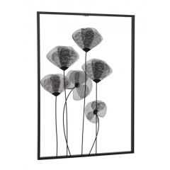 Bizzotto Jai Διακοσμητικό Τοίχου "Λουλούδια" Μεταλλικό Μαύρο 50x4x70