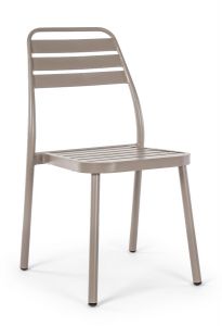Bizzotto Lennie Καρέκλα Εξωτερικού Χώρου Αλουμινίου Γκρι-Καφέ 50x59x88,5