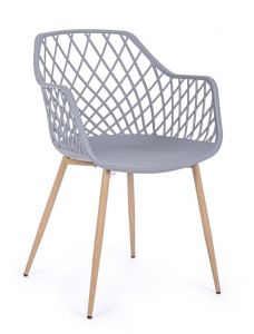 Bizzotto Optik Καρέκλα Πλαστική Γκρι 58x54x85,5