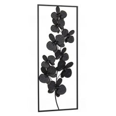 Bizzotto Rushil Διακοσμητικό Τοίχου "Λουλούδια" Μεταλλικό Μαύρο 36x4x91