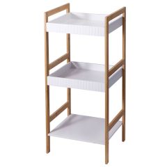 MRSHome Ραφιέρα Μπάνιου Bamboo/Mdf 36x33x80 Εκ. I Natural/White