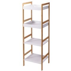 MRSHome Ραφιέρα Μπάνιου Bamboo/Mdf 36x33x110 Εκ. I Natural/White
