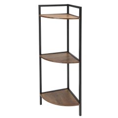 MRSHome Γωνιακή Ραφιέρα Μεταλλική/Mdf 23,5x23,5x76 Εκ.