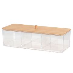 MRSHome Κουτί Καλλυντικών Πλαστικό/Bamboo 23x9,5x6,5 Εκ.