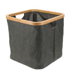 MRSHome Καλάθι Αποθήκευσης Υφασμάτινο/Bamboo 30,5x30,5x30 Εκ. I Deep Grey