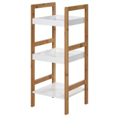 MRSHome Ραφιέρα Μπάνιου Bamboo/Mdf 31,5x74,5 Εκ. I Natural/White