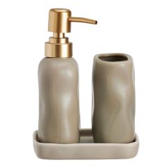 MRSHome Σετ Μπάνιου Stoneware 3 Τμχ I Sand
