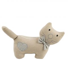 Trends Στοπ Πόρτας ''Γάτα'' Υφασμάτινο Μπεζ 26x11x27 Κωδικός: DWIA1008