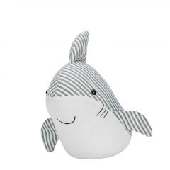 Trends Στοπ Πόρτας ''Καρχαρίας'' Υφασμάτινο Γκρι/Λευκό 15x13x21 Κωδικός: DWIA1006