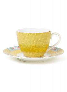 Pip Studio Φλυτζάνι Espresso Με Πιατάκι Πορσελάνινο Κίτρινο Blushing Birds Yellow 120 ml