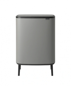 Brabantia BO Κάδος Απορριμμάτων 2 Θέσεων Μεταλλικός 2x30 Lt. Ι Mineral Grey