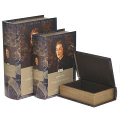 Inart Κουτί/Βιβλίο ''Jane Eyre'' Pu Καφέ Σετ 3 Τεμαχίων 21x8x29 Κωδικός: 3-70-106-0061