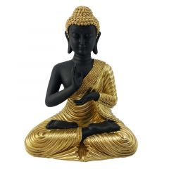 Inart Βούδας Polyresin Μαύρος/Χρυσός 16x11x22 Κωδικός: 3-70-693-0046