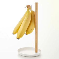 Yamazaki Επιτραπέζια Βάση Για Μπανάνες Μεταλλική Λευκή/Natural Tosca 13x13x28