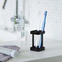 Yamazaki Θήκη Για Οδοντόβουρτσες Μεταλλική Μαύρη Tower 5,5x5,5x9
