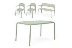 Fatboy Toni -  Σετ Τραπέζι Με 2 Καρέκλες Και 1 Παγκάκι Αλουμινίου I Mist Green 