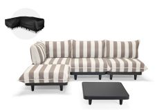 Fatboy Paletti Large - Σετ Σαλόνι Αριστερό 280x190x90 I Anthracite Τραπέζι - Stripe Cacao