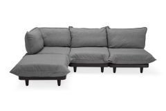Fatboy Paletti Set Large - Γωνιακός Καναπές Με Πουφ Υφασμάτινος 280x190x90 I Rock Grey 