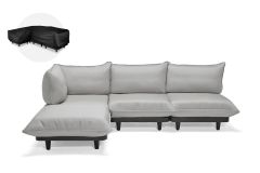 Fatboy Paletti Royal - Γωνιακός Καναπές Με Πουφ Από Ύφασμα Olefin 280x190x90 I Wolf Grey 