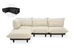 Fatboy Paletti - Γωνιακός Καναπές Με Πουφ Από Ύφασμα Olefin 280x190x90 I Sahara 