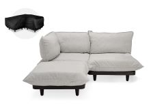 Fatboy Paletti Medium - Γωνιακός Καναπές Με Πουφ Από Ύφασμα Olefin 190x190x90 I Mist 
