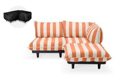 Fatboy Paletti Medium - Γωνιακός Καναπές Δεξιός Με Πουφ Από Ύφασμα Olefin 190x190x90 I Sahara