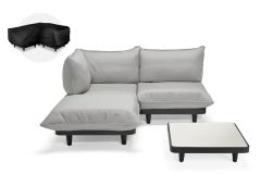  Fatboy Paletti Royal Medium - Σετ Σαλόνι Εξωτερικού Χώρου 190x190x90 I Light Grey Τραπέζι - Wolf Grey