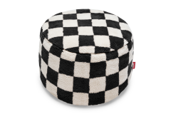 Fatboy Point Teddy Chess - Πουφ Υφασμάτινο Ø50x35 I Black Creme 