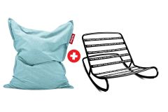 Fatboy - Σετ Κουνιστή Πολυθρόνα Rock 'N Roll Και Πουφ BeanBag Original Outdoor I Pacific Blue