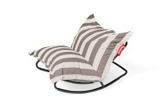 Fatboy - Σετ Κουνιστή Πολυθρόνα Rock 'N Roll Και Πουφ BeanBag Original Outdoor I Stripe Cacao 