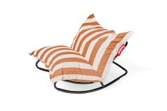 Fatboy - Σετ Κουνιστή Πολυθρόνα Rock 'N Roll Και Πουφ BeanBag Original Outdoor I Stripe Orange Creme 
