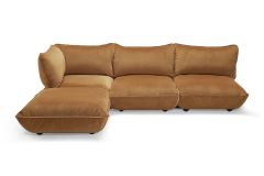 Fatboy Sumo - Γωνιακός Καναπές Βελούδινος 301x204,5x90 I Recycled Almond