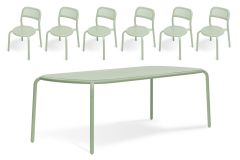 Fatboy Toní - Σετ Τραπέζι 220x99 Εκ. Με 6 Καρέκλες Αλουμινίου I Mist Green 