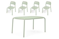 Fatboy Toní Bistreau - Σετ Τραπέζι 160x90 Εκ. Με 4 Καρέκλες Αλουμινίου I Mist Green 