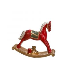Zaros Χριστουγεννιάτικο Άλογο Polyresin Αντικέ Κόκκινο 14,5x13 Κωδικός: XM736