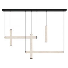 Zambelis Lights Φωτιστικό Οροφής Ράγα Led 93W 3000K Αλάβαστρο/Αλουμινίου 105 Εκ. 25421 - Dimmable