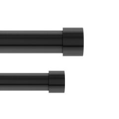 Umbra Διπλό Επεκτεινόμενο Κουρτινόξυλο Μεταλλικό Μαύρο Cappa Double Φ2,5 167,6-304,8 εκ