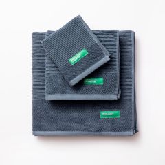 Benetton Tevere Πετσέτες Χεριών/Προσώπου/Μπάνιου Βαμβακερές Γκρι Σετ 3 Τμχ