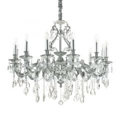IDEAL LUX 12ΦΩΤΟΣ ΠΟΛΥΕΛΑΙΟΣ ΜΕ ΚΡΥΣΤΑΛΛΑ ΑΣΗΜΙ GIOCONDA SP12 164953