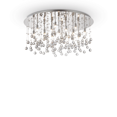 IDEAL LUX 15ΦΩΤΟ ΦΩΤΙΣΤΙΚΟ ΟΡΟΦΗΣ ΜΕ ΚΡΥΣΤΑΛΛΑ ΧΡΩΜΙΟ Ø80 MOONLIGHT PL15 077819